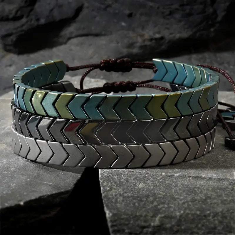 Stainless Steel Hematite Arrow Bracelet