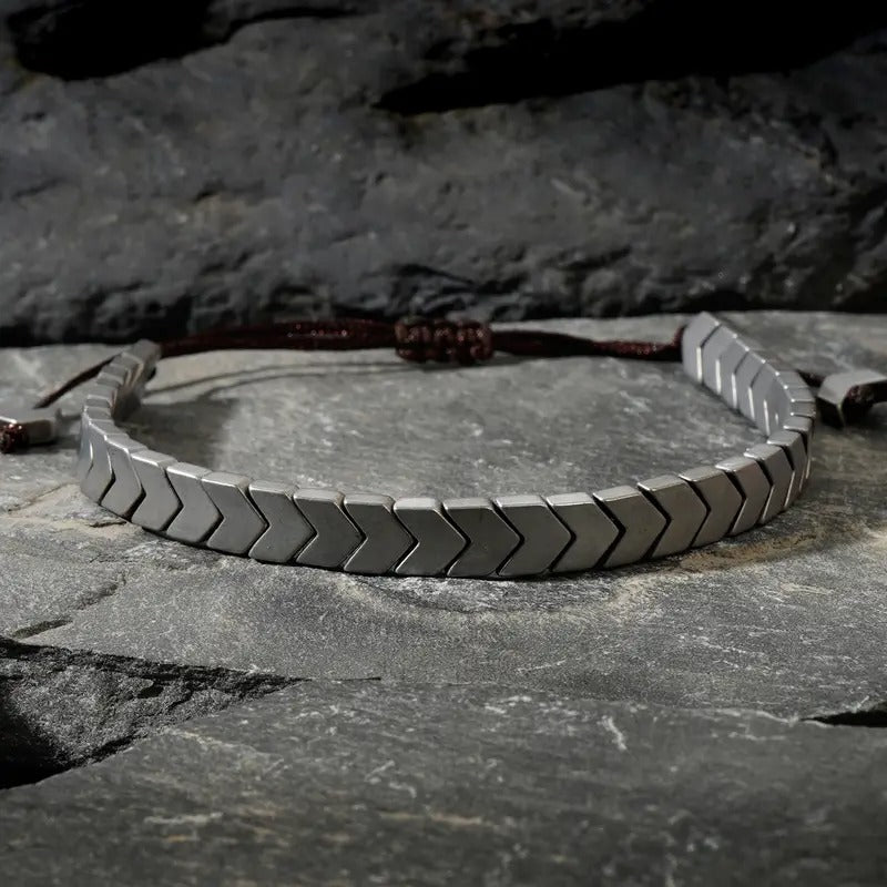 Stainless Steel Hematite Arrow Bracelet