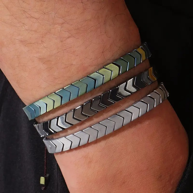 Stainless Steel Hematite Arrow Bracelet