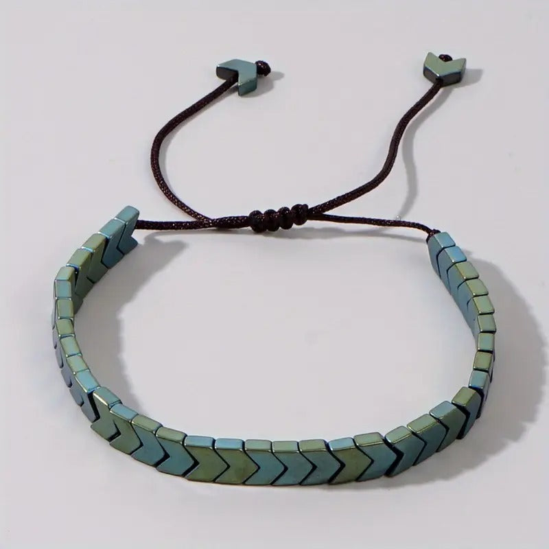 Stainless Steel Hematite Arrow Bracelet