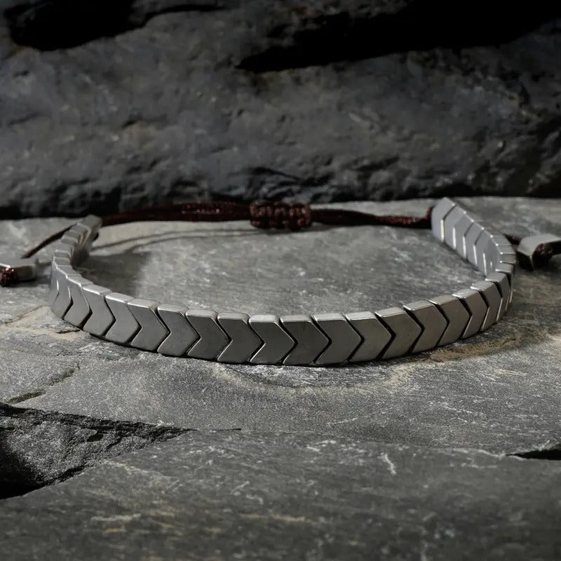 Stainless Steel Hematite Arrow Bracelet