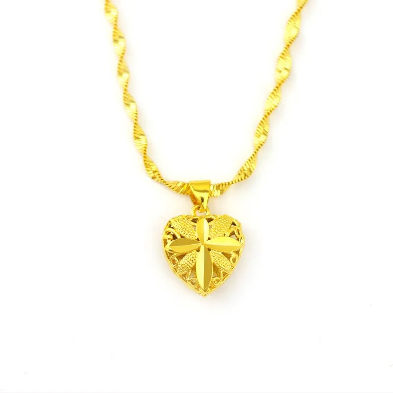 24K Gold Aura Heart Necklace